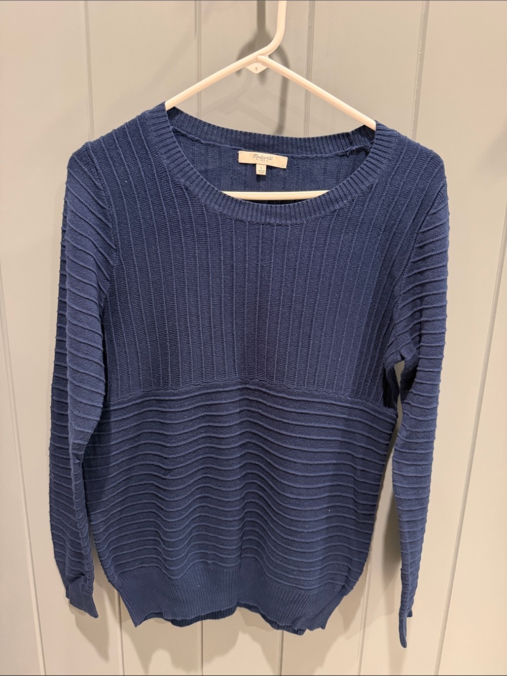 Madewell Navy Ribbed Knit Sweater - Women's